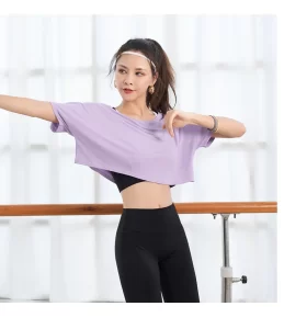 S XL Sport Shirts Women Yoga Crop Tops Fitness Solid Short Sleeve T Shirt Sportswear Gym 3