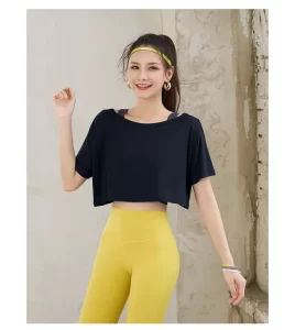 S XL Sport Shirts Women Yoga Crop Tops Fitness Solid Short Sleeve T Shirt Sportswear Gym.jpg 640x640