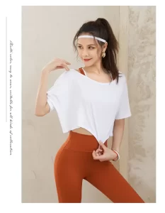 S XL Sport Shirts Women Yoga Crop Tops Fitness Solid Short Sleeve T Shirt Sportswear Gym.jpg 640x640 4
