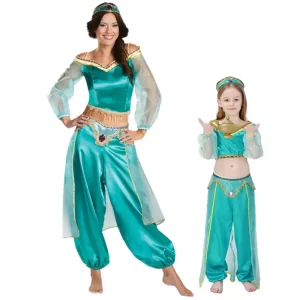 S XXL New Adult Kids Women Girl Children Anime Aladdin Princess Jasmine Cosplay Costume Halloween Party