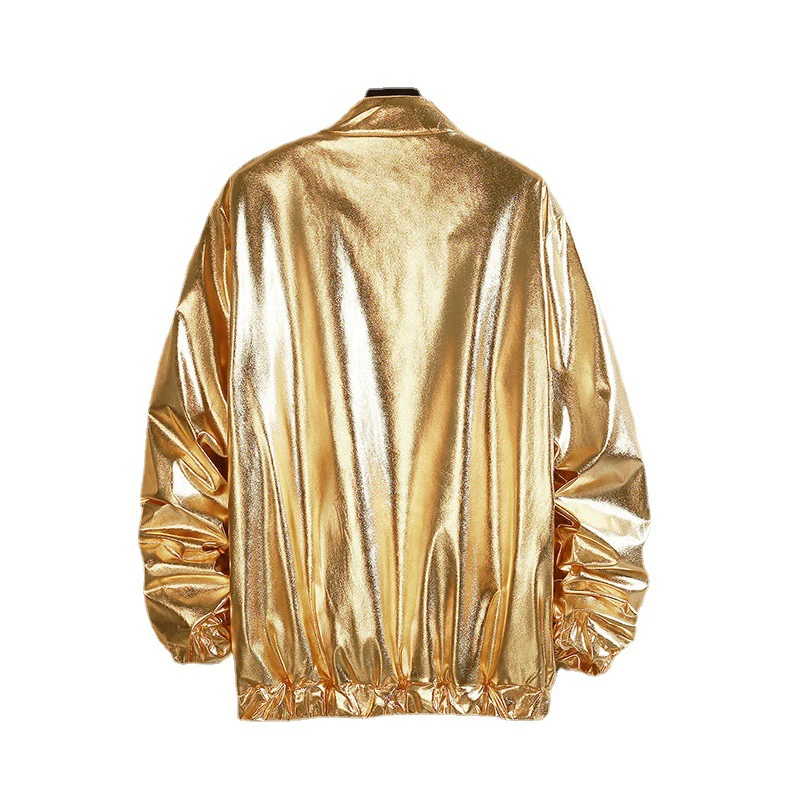 Gold Rush: Shiny Metallic Varsity Jacket | Men's Spring Streetwear ...