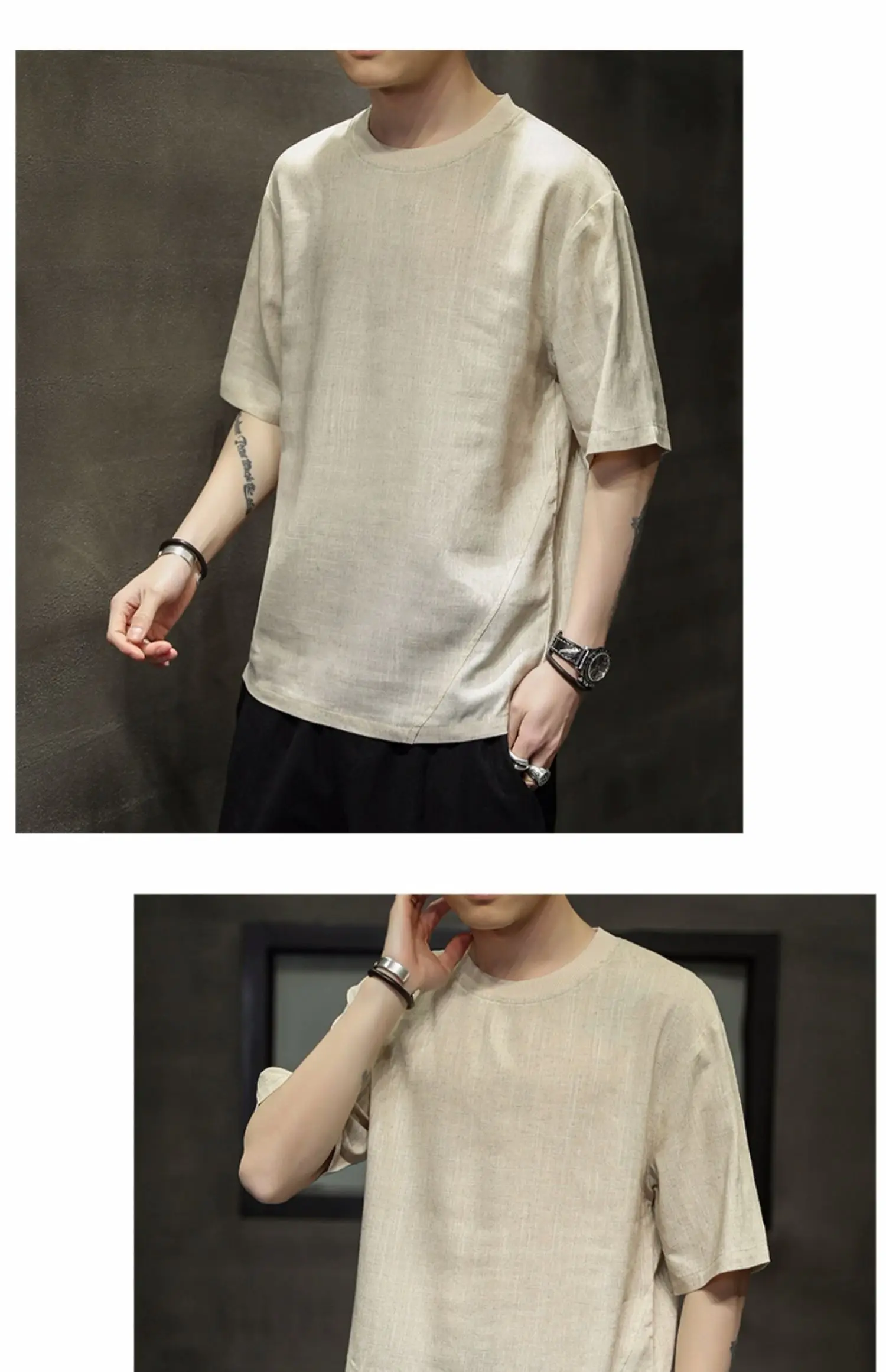 New 2024 Summer Men S Fashion Solid T Shirt Mens Oversized Short Sleeve   S444e41154deb4296bef089a356206aa0s.webp