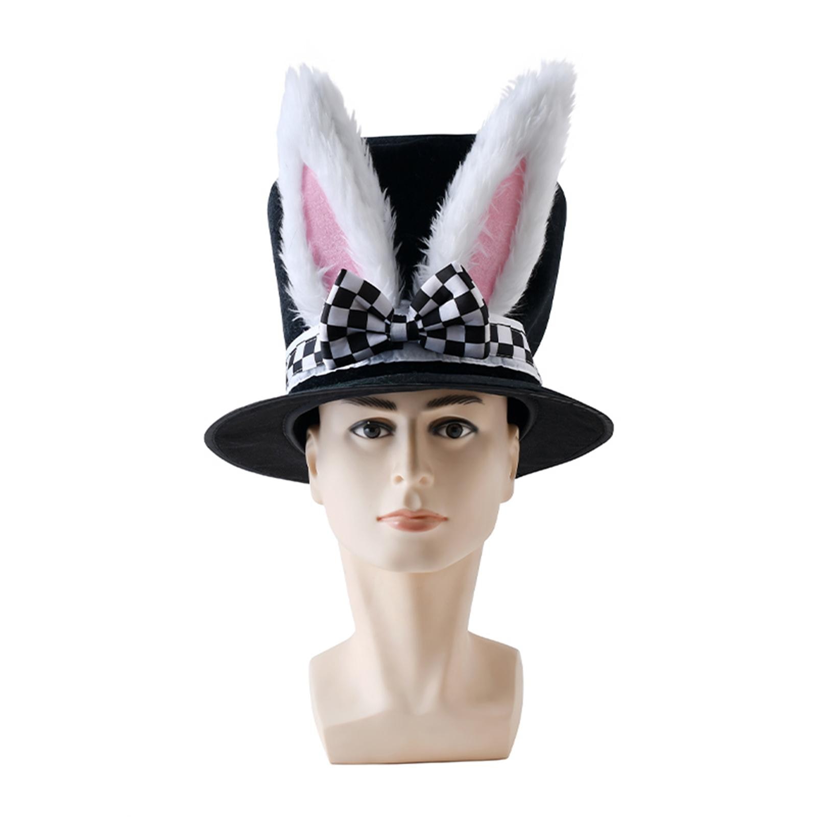 Kids Men's Adult Black Velvet Bunny Ear Top Hat Fashionable Premium Quality Decorations Costume Holiday Hat Comfortable Cute