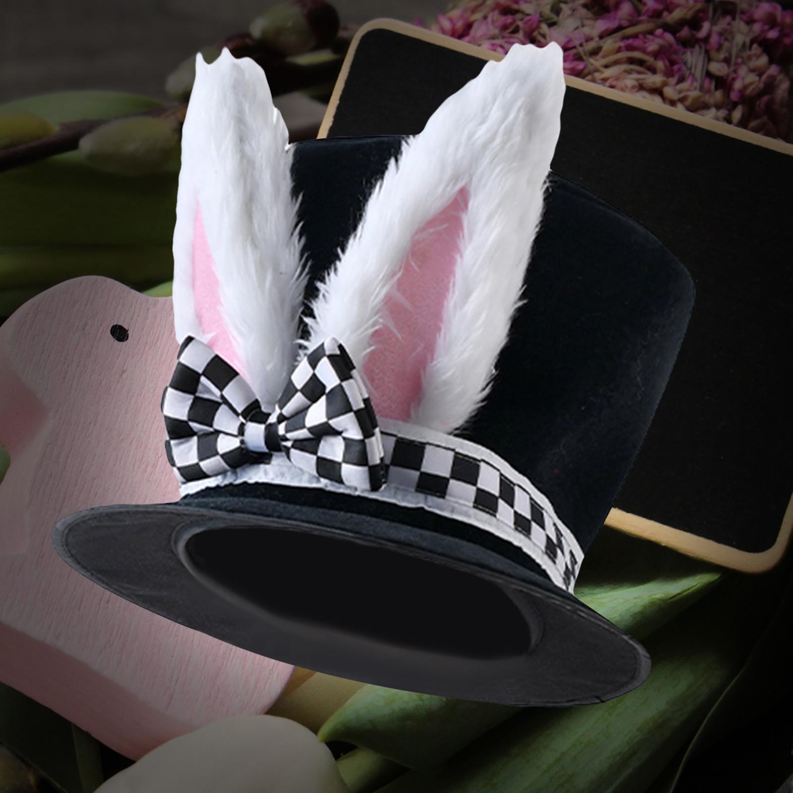 Kids Men's Adult Black Velvet Bunny Ear Top Hat Fashionable Premium Quality Decorations Costume Holiday Hat Comfortable Cute