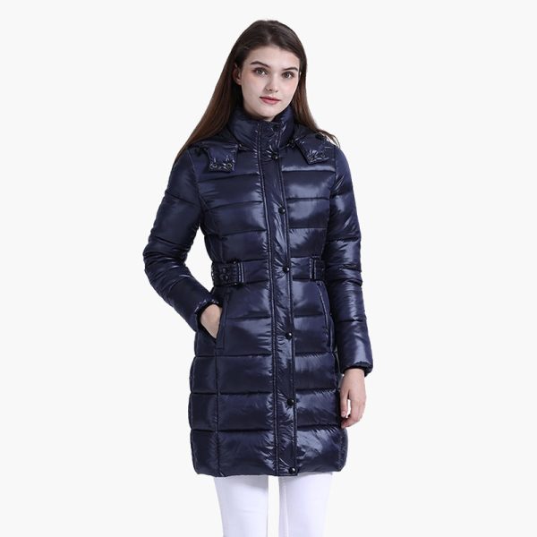 SANTELON Winter Long Parkas With Hooded Thick Windproof Warm Puffer Jackets For Women Fashion Coats Casual