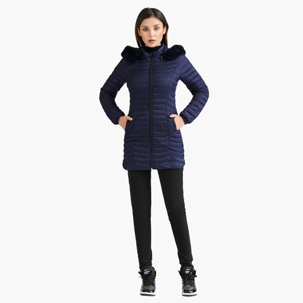 SANTELON Winter Ultralight Padded Puffer Jackets For Women Long Parkas With Fur Hooded Casual Outdoor Warm 3