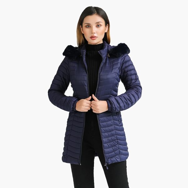 SANTELON Winter Ultralight Padded Puffer Jackets For Women Long Parkas With Fur Hooded Casual Outdoor Warm