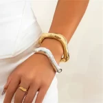 SHANGZHIHU Irregular Metal Design Personalit Exaggerate Bracelet for