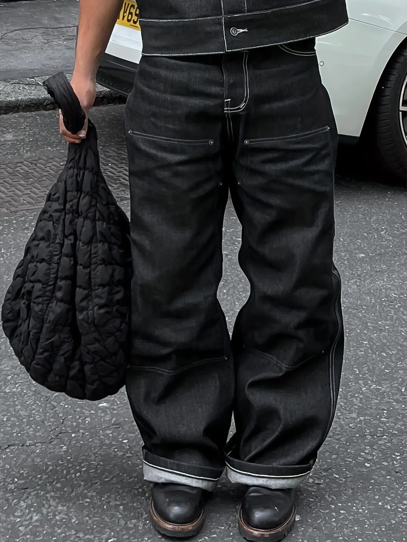 Multi Pocket Baggy Wide Leg Jeans - Image 1