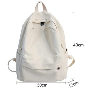 School Female White Backpack Kawaii Women Cotton Canvas School Bag Teenage Girl Backpacks Fashion Ladies Satchel 3