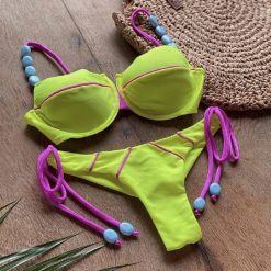 Sexy Bikini 2022 Push Up Bikini Set Yellow Swimwear Women Micro Swimsuit Female Bandage Biquini Beach