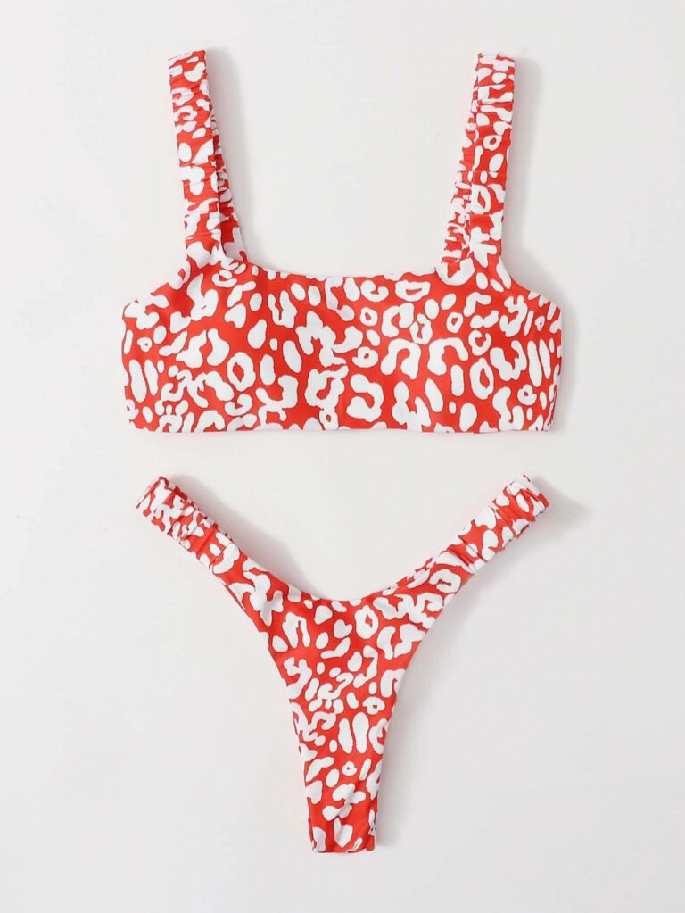 Sexy Micro Bikini 2021 Women Orange Leopard Push Up Padded Thong Swimsuit Female Cut Out Bathing 5