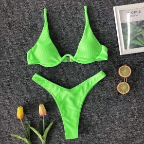 Sexy Underwire Bikini Set 2022 Women Solid Leopard Push Up Micro Swimsuit Summer Neon Green Bathing 8.jpg 640x640 8