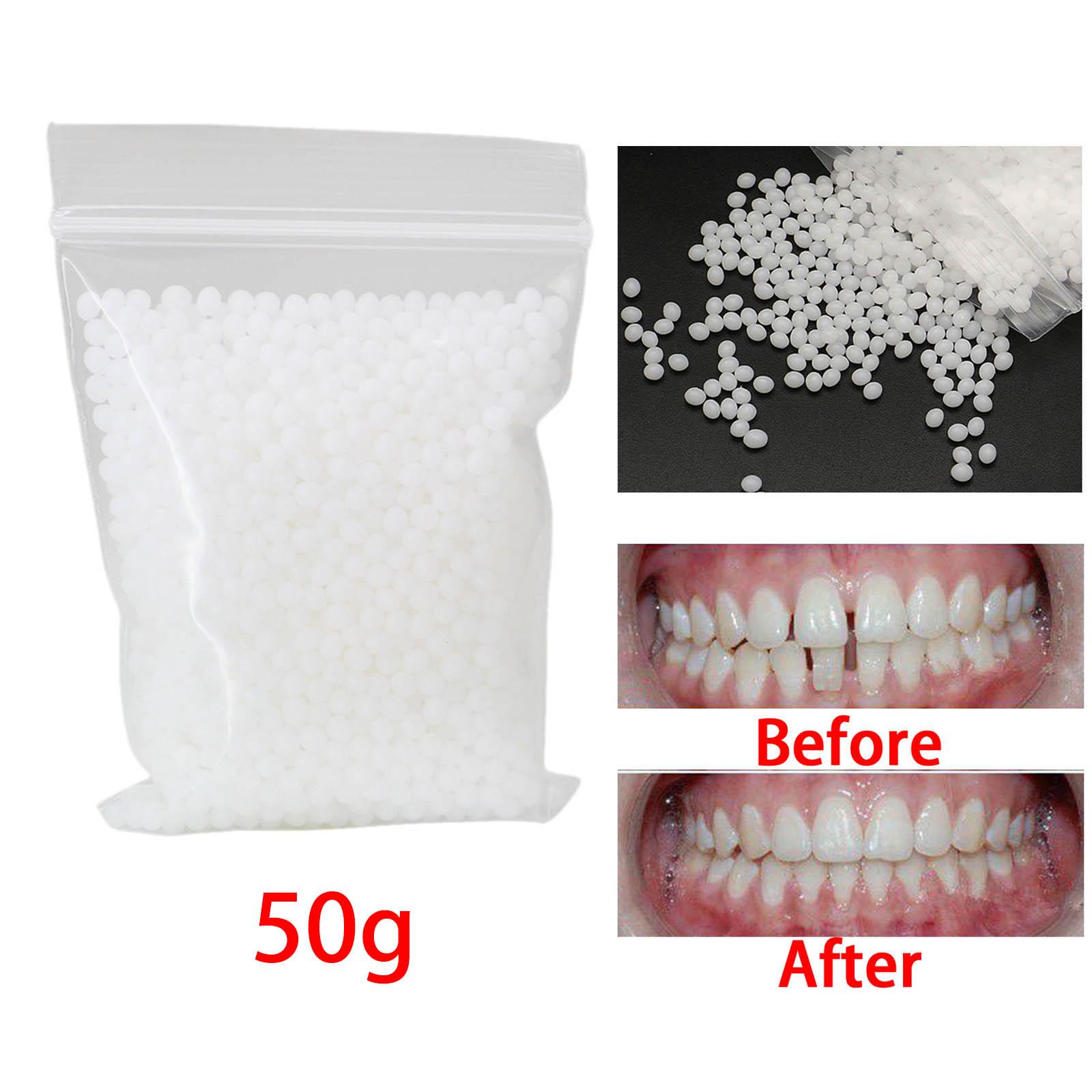 50G Temporary Tooth Solid Glue False Teeth Moldable Denture White Thermal Beads