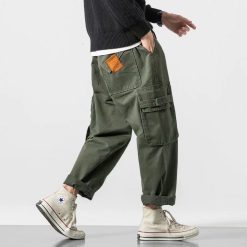 Side Pockets Cargo Harem Joggers Pants Men 2022 Military Army Green Pants Casual Harajuku Streetwear Sweatpant