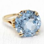 Simple Fashionabl Gold Light Blue Diamond Female Romantic