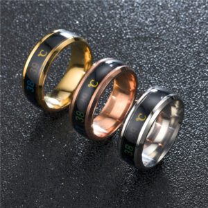 Smart Sensor Body Temperature Ring Stainless Steel Fashion Display Real time Temperature Test Finger Rings