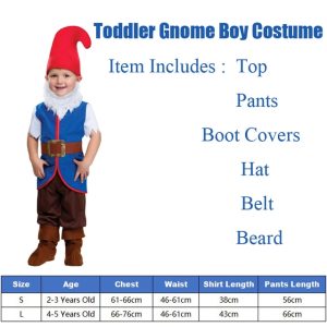 Snailify Toddler Gnome Costume For Boy Christmas Elf Costume Fairy Tale Seven Dwarfs Cosplay For Halloween jpg x