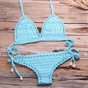 Solid Crochet Bikini Top 2021 Summer Shell Sexy Swimsuit Handmade Women Swimwear Suit Boho Beach Wear 3.jpg 640x640 3