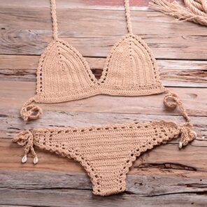 Solid Crochet Bikini Top 2021 Summer Shell Sexy Swimsuit Handmade Women Swimwear Suit Boho Beach Wear 5.jpg 640x640 5