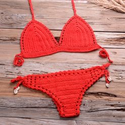 Solid Crochet Bikini Top 2021 Summer Shell Sexy Swimsuit Handmade Women Swimwear Suit Boho Beach Wear 8.jpg 640x640 8