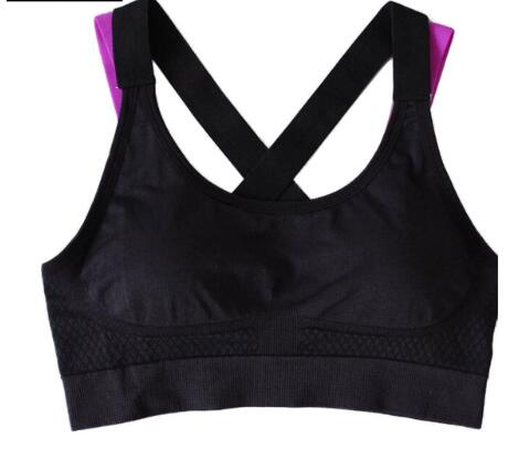 Sports Bra Full Cup Breathable Top Shockproof Cross Back Push Up Workout Bra For women Gym 2