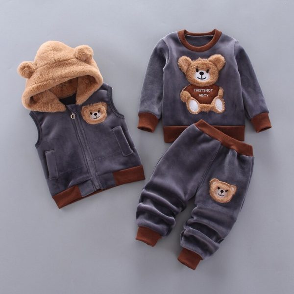 Spring Baby Girls Kids Clothes Autumn Winter Warm Baby Boys Clothes Kids Sport Suit 3pcs Toddler 1