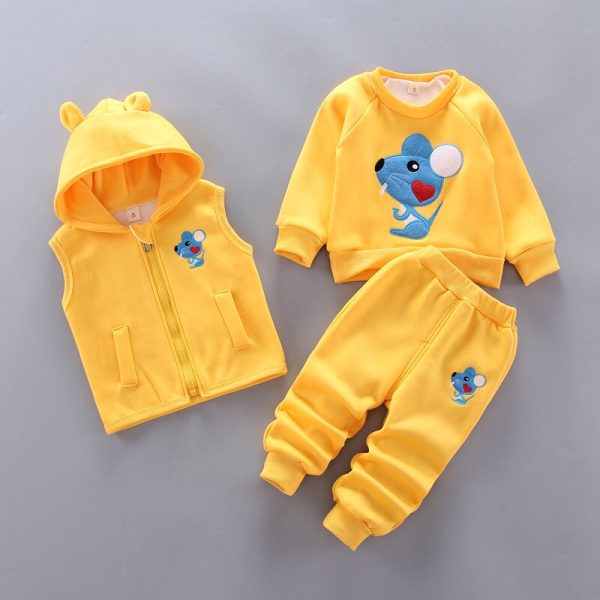 Spring Baby Girls Kids Clothes Autumn Winter Warm Baby Boys Clothes Kids Sport Suit 3pcs Toddler 2