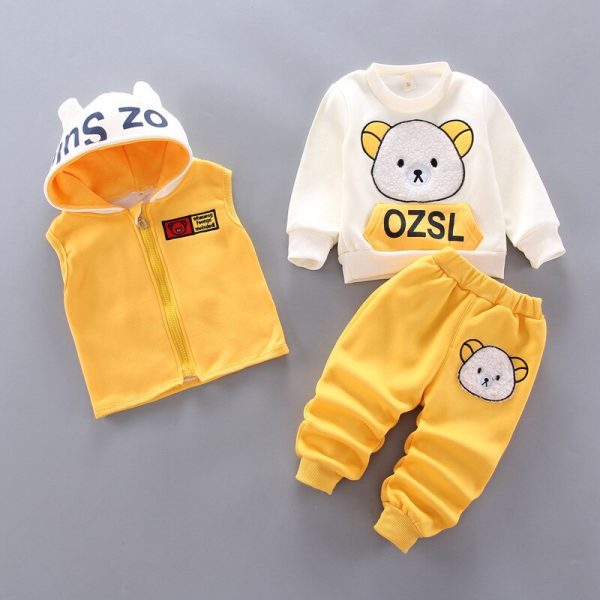 Spring Baby Girls Kids Clothes Autumn Winter Warm Baby Boys Clothes Kids Sport Suit 3pcs Toddler 4