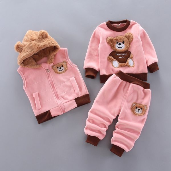 Spring Baby Girls Kids Clothes Autumn Winter Warm Baby Boys Clothes Kids Sport Suit 3pcs Toddler