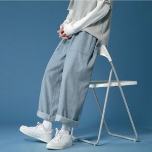 Spring Corduroy Pants Men s Fashion Solid Color Retro Casual Pants Men Streetwear Korean Straight Wide 1