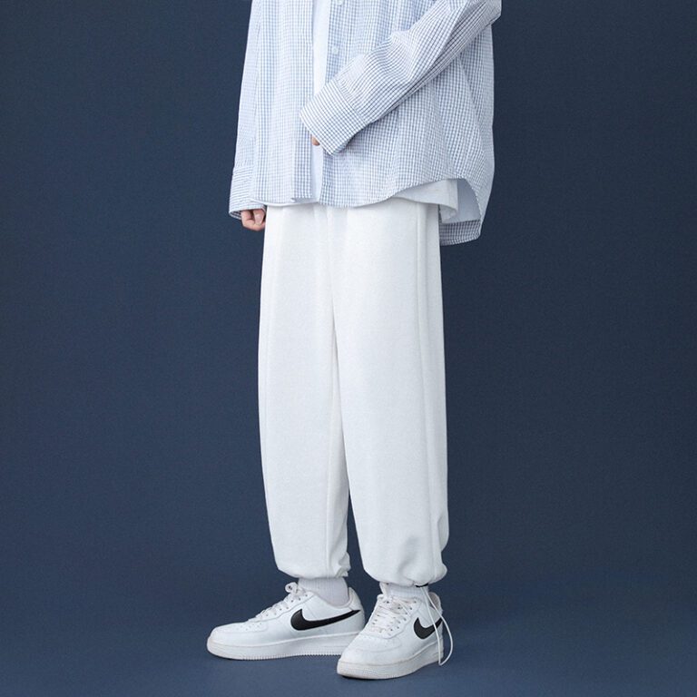 Spring New Men s Baggy Straight Leg Sweatpants Korea Style Fashion Wide leg Pants Casual Trousers 2