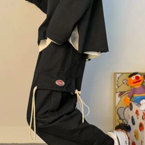 Spring and Autumn Overalls Men s Trendy Korean Loose Straight Pants Streetwear Hip Hop Pantalon Hombre 3