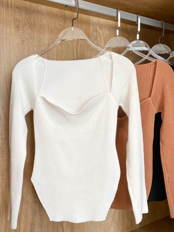 Square Collar Long Sleeve Woman Sweaters Knitted Pullover Women Spring Autumn Sweater Winter Tops For Women