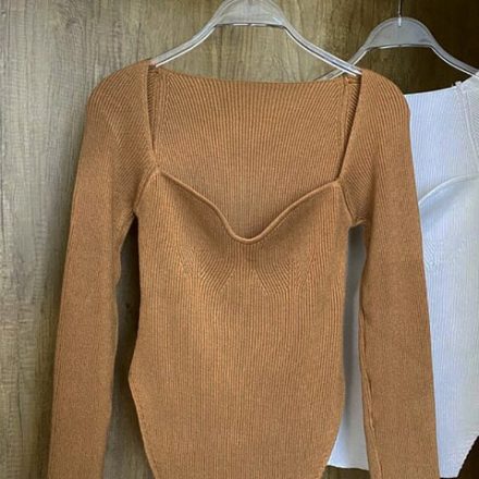 Square Collar Long Sleeve Woman Sweaters Knitted Pullover Women Spring Autumn Sweater Winter Tops For Women jpg x