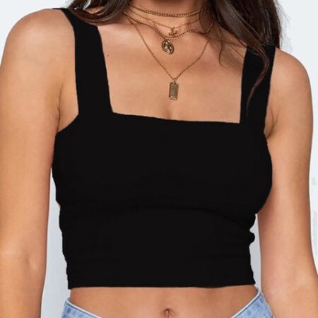 Square Neck Sleeveless Summer Crop Top White Women Black Casual Basic T Shirt Off Shoulder Cami.jpg 640x640