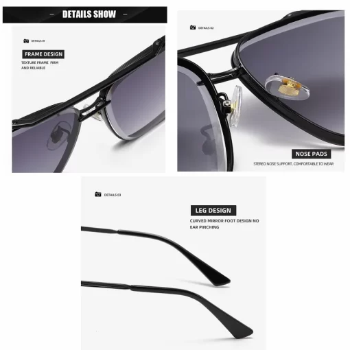 Square Sunglasses Men Metail Frame Glasses Resin Lens Male Sun Glasses Driving Travel Outdoor Eyewears Oculos 3