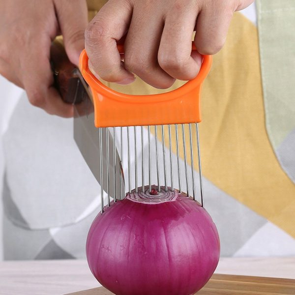 Stainless Steel Onion Needle Fork Vegetable Fruit Slicer Tomato Cutter Cutting Holder Kitchen Accessorie Tool Cozinha 3