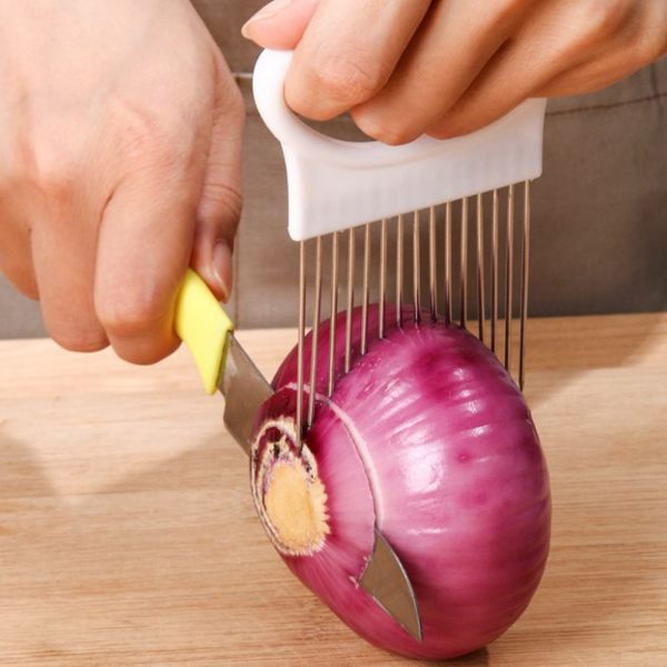 Stainless Steel Onion Needle Fork Vegetable Fruit Slicer Tomato Cutter Cutting Holder Kitchen Accessorie Tool Cozinha
