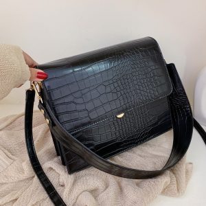 Stone Patent Black Crossbody Bags For Women 2022 Small Handbag Small Bag PU Leather Hand Bag