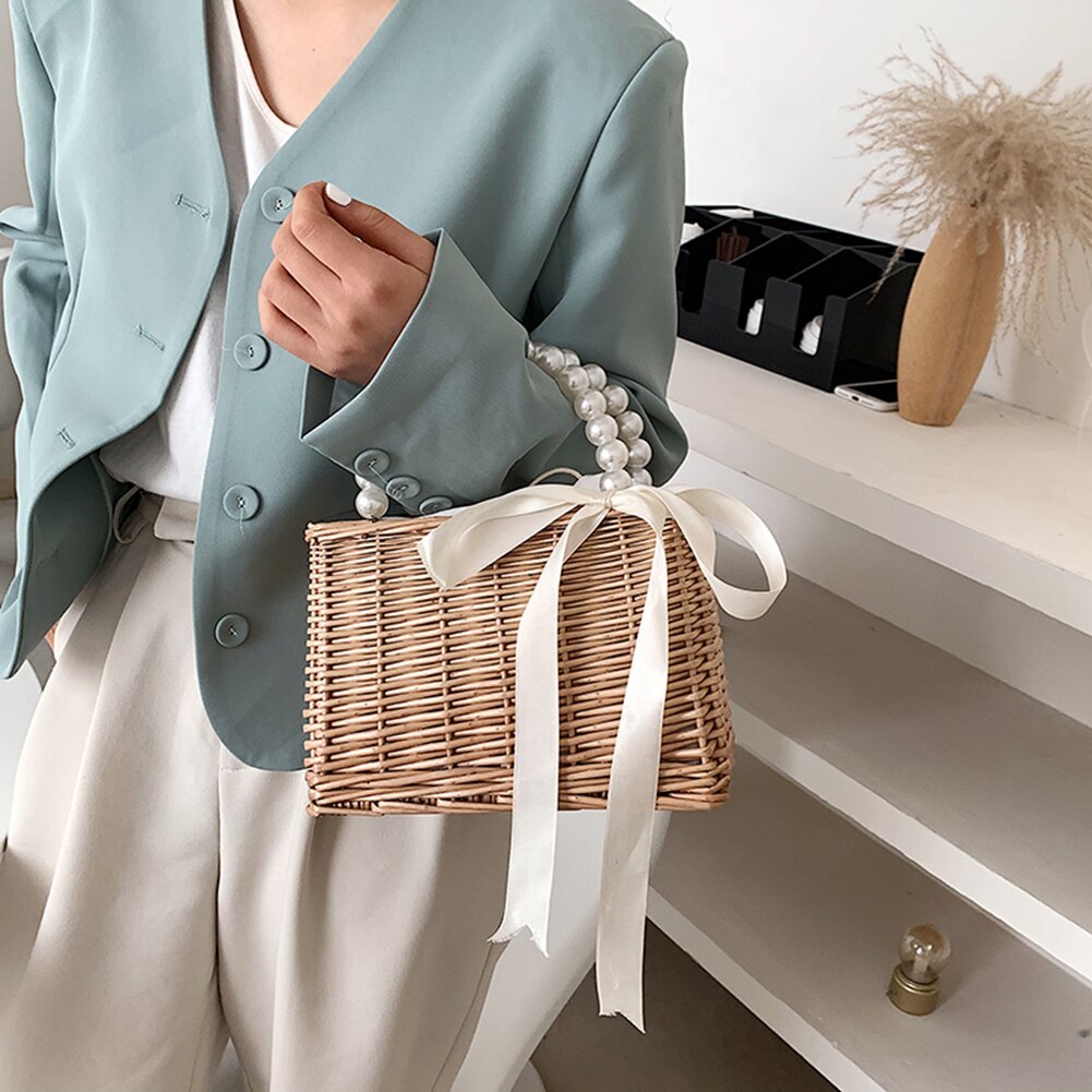 Straw Bags Women s Beach Bag Trend 2021 Summer Bohemian Luxury Designer Handbags Purses Rattan Handmade 2