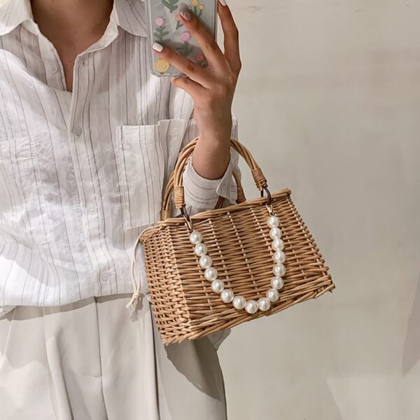 Straw Bags Women s Beach Bag Trend 2021 Summer Bohemian Luxury Designer Handbags Purses Rattan Handmade 3