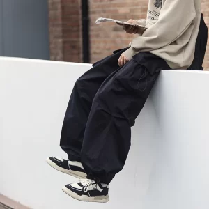 Streetwear Men s Multi Pockets Cargo Harem Pants Hip Hop Casual Male Track Pants Joggers Trousers