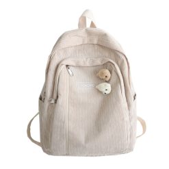 Stripe Cute Corduroy Woman Backpack Schoolbag For Teenage Girls Boys Luxury Harajuku Female Fashion Bag Student 2.jpg 640x640 2