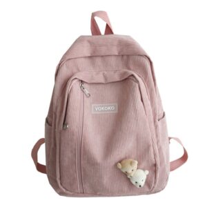 Stripe Cute Corduroy Woman Backpack Schoolbag For Teenage Girls Boys Luxury Harajuku Female Fashion Bag Student 3.jpg 640x640 3
