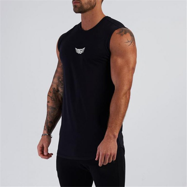 Summer Compression Gym Tank Top Men Cotton Bodybuilding Fitness Sleeveless T Shirt Workout Clothing Mens Sportswear 1
