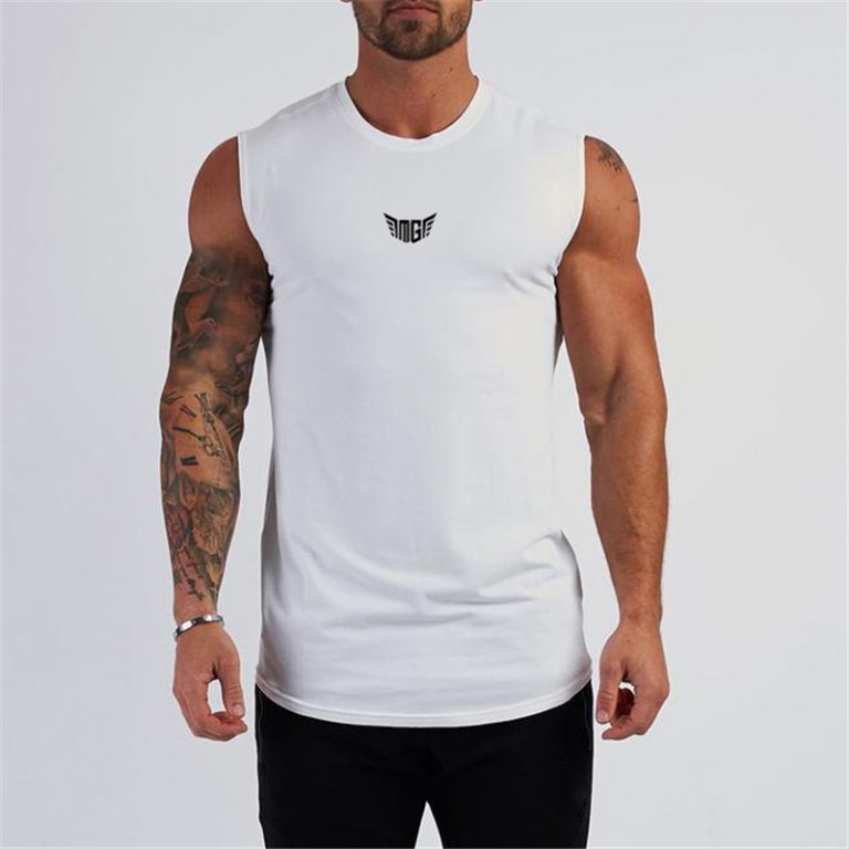 Summer Compression Gym Tank Top Men Cotton Bodybuilding Fitness Sleeveless T Shirt Workout Clothing Mens Sportswear 3