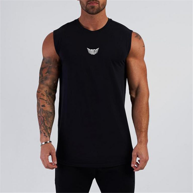Summer Compression Gym Tank Top Men Cotton Bodybuilding Fitness Sleeveless T Shirt Workout Clothing Mens Sportswear