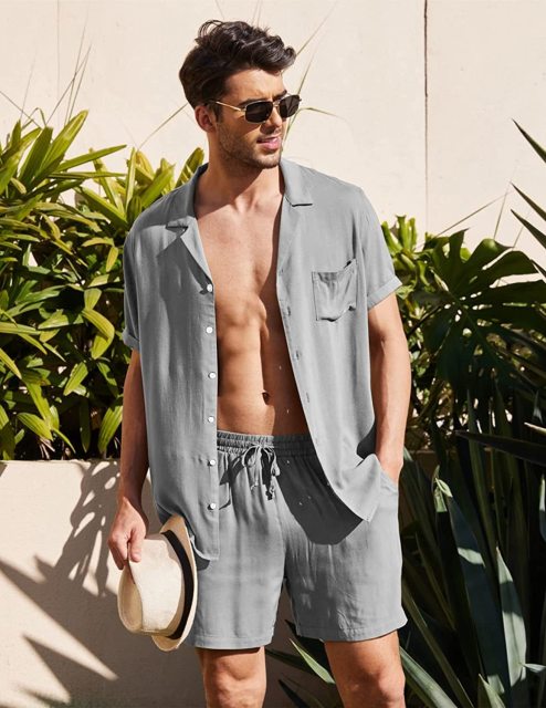 Summer Cotton Linen Shirt Set Men s Casual Outdoor 2 Piece Suit Andhome Clothes Pajamas Comfy 1.jpg 640x640 1
