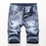 Summer Denim Shorts Men Fahsion Hole Jean Shorts